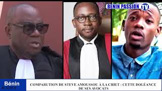 COMPARUTION DE STEVE AMOUSSOU À LA CRIET CETTE DOLÉANCE DE SES AVOCATS [upl. by Neeham]