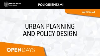 Urban Planning and Policy Design  Laurea Magistrale ENG [upl. by Elroy]