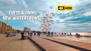 Thessaloniki Greece New Waterfront Walking Tour 4K HDR [upl. by Ecnarrot91]