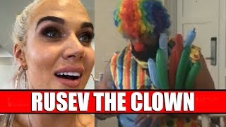 WWE star Rusev dresses up like a clown for Birdie Danielsons 1st birthday [upl. by Arundel]