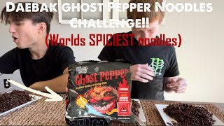 World’s SPICIEST Noodles CHALLENGE  Daebak Ghost Pepper Noodles Challenge [upl. by Adni299]