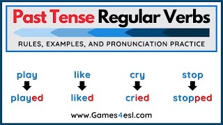 Regular Past Tense Verbs  Simple Past Tense Rules Examples And Pronunciation Practice [upl. by Eilagam494]