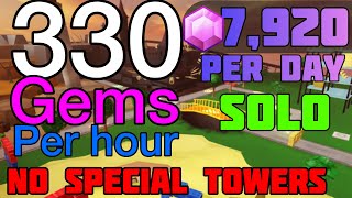 New Fastest Solo Gem Grind  Farm Strat  TDS tower defense simulator [upl. by Hathaway]