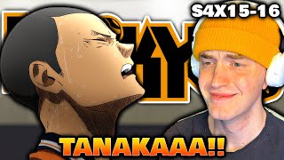 TANAKA 😭 Volleybal Fan REACTS To HAIKYUU S4 Episode 1516 [upl. by Anawaj]