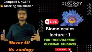 Biochemistry lecture  01 by Mazhar Ali sir for neet Olympiad and iatneet [upl. by Alphard]