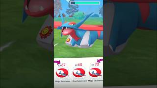 using Triple LeveL 1 MEGA SALAMENCE Team in Pokemon GO [upl. by Letnoj]