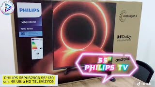 PHILIPS 55PUS7906 55quot 139cm 4K Ultra HD Android TV işbirliği reklam [upl. by Heyes]