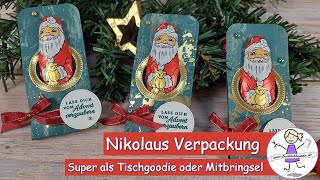 Mini Nikolaus  Tischgoodie  Weihnachten  Stampin Up  fröhlich basteln [upl. by Lenoil]