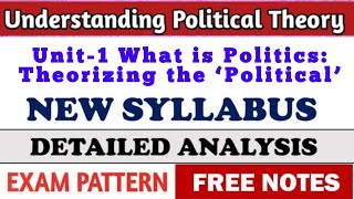 Unit1 What is Politics Theorizing the ‘Political’ Understanding Political Theory Political Science [upl. by Cooperman]