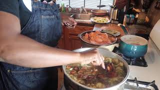 Cooking Deep Fried Hen Wings Red Beans amp Rice amp Cornbread [upl. by Eniad]