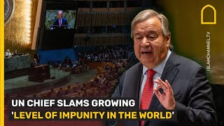 UN CHIEF SLAMS GROWING LEVEL OF IMPUNITY IN THE WORLD [upl. by Tterab]