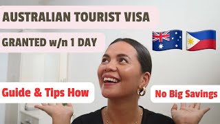 How to Get Approved Within One Day for Australian Tourist Visa Application [upl. by Gerladina313]