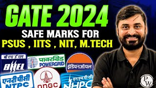 GATE 2024  Safe Score For PSUs IITs NIT amp MTech [upl. by Leontine]