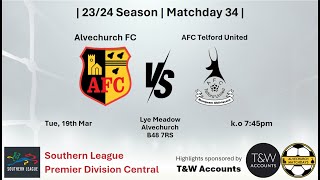 Alvechurch vs Telford United 190324 [upl. by Zoi307]