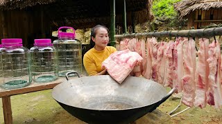 PORK OIL FRY  COOKING OIL From Pork Fat  Preliminary recipe amp Preserving 365 Days  Ly Thi Tam [upl. by Ribal]