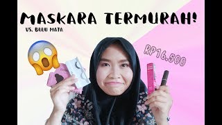 MASKARA TERMURAH RP16500 vs bulu mata palsu [upl. by Anigal]