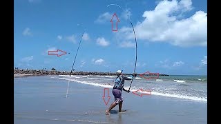 COMO ARREMESSAR COM MOLINETE DICAS PARA PESCA DE PRAIA [upl. by Romina]