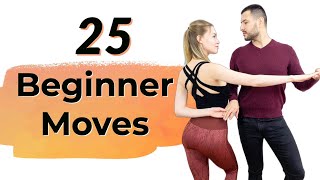 25 BEGINNER BACHATA MOVES YOU MUST KNOW [upl. by Rebhun314]