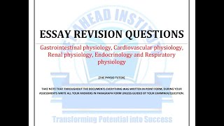 Review session  Cristal clear explanation on Physiology Essay writing [upl. by Roose618]