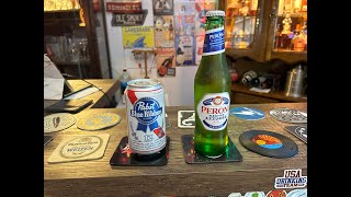 Pabst Blue Ribbon 48�v VERSUS Peroni Nastro Azzurro 5�v  BLIND TASTE CHALLENGE [upl. by Newcomb]