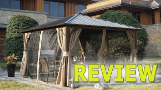 Kozyard Rosana Hardtop Aluminum Permanent Gazebo Review [upl. by Oiratnom545]