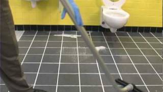 Cleaning a Restroom Floor With a Kaivac NoTouch Cleaning System [upl. by Ennairoc833]