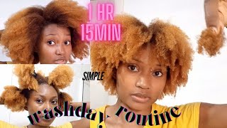 Simple natural hair wash day routine  Type 4 curly hair wash day [upl. by Yorker33]