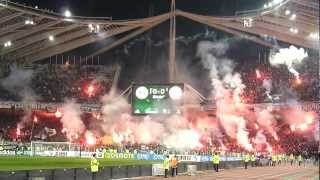 Panathinaikos  Olympiakos great atmosphere amp pyroshow  Gate 13 18032012 HD [upl. by Atiuqan]