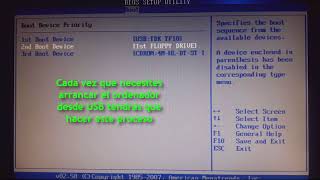 Configurar BIOS ASUS para arrancar desde USB Asus P5 KPL AM [upl. by Selle]
