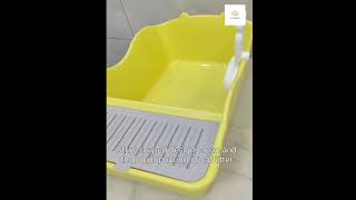 Litter box，Yellow grey green two sizeslitterbox pettoys [upl. by Udell]