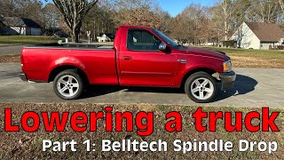 Lowering a truck using a Belltech spindle drop [upl. by Nylrak]