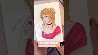 Drawing MISA AMANE from Death Note 🍎⛓️‍💥📕 drawing sketch sketchbook animeart manga [upl. by Arahas]