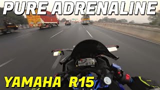 Pure Adrenaline😍  YAMAHA R15 V3😱  Mast boys  trending r15v3 adrenaline rider biker sunday [upl. by Ddart]