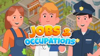 Jobs and Occupations for Kids  Where does heshe work  Kindergarten EFL and ESL [upl. by Ellerrehs]