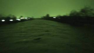 January 2009 FloodLower Puyallup River66th Street Bridge at Night [upl. by Leahcir]