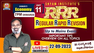 AP SI MAINS  ECONOMY  LIVE  Day11  shyaminstitute [upl. by Anaet51]