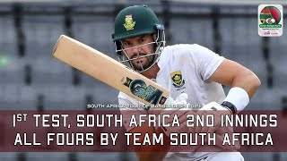 Every fours by team South Africa against Bangladesh  South Africa 2nd Innings  1st Test [upl. by Oliy]