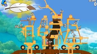 Angry Birds Rio Timber Tumble Level 20 Mighty Eagle Walkthrough [upl. by Tanaka]