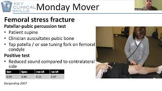 Patellar Percussion test for a femoral stress fracture [upl. by Rennoc]