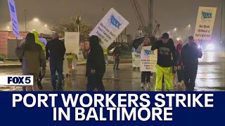 PORT WORKERS STRIKE IN BALTIMORE [upl. by Rothmuller]