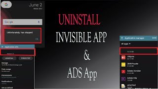 Uninstall INVISIBLE app ll NO NAME ll Ads ll Android [upl. by Gnouhk253]