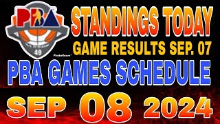 PBA Standings today as of September 7 2024  PBA Game results  Pba schedule September 8 2024 [upl. by Avid]