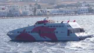 Superjet ferry arriving at Paros MVI 3346 [upl. by Chamkis]