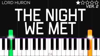 Lord Huron  The Night We Met  EASY Piano Tutorial [upl. by Yrogreg]