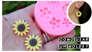 Aritos de PORCELANA FRIA con molde 🌻GIRASOLES🌻 ideal principiantes [upl. by Box]