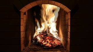 Crackling Fireplace Burning w Snow Storm amp Howling Wind Outside  Relaxing Background Sounds HD [upl. by Orvan]