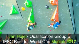 Jan Hojer  IFSC Boulder World Cup München 2017  Qualification [upl. by Bay]