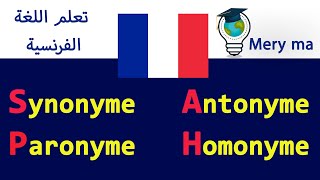 Synonyme Antonyme Paronyme et Homonyme [upl. by Leuqar768]