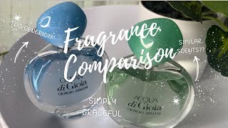 Fragrance Comparison Giorgio Armani  Acqua and Ocean Di Gioia  Fresh amp Clean Scents [upl. by Shina]