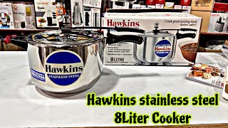 Hawkins Stainless steel 8Liter Pressure cooker Review  ह्वाकिंस स्टील कुकर  Hawkins Steel Cooker [upl. by Lehacim604]